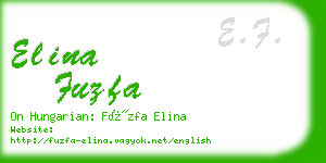 elina fuzfa business card